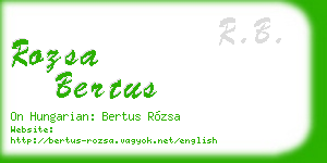 rozsa bertus business card