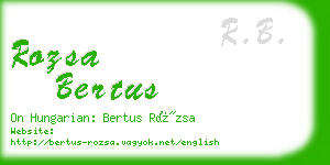 rozsa bertus business card